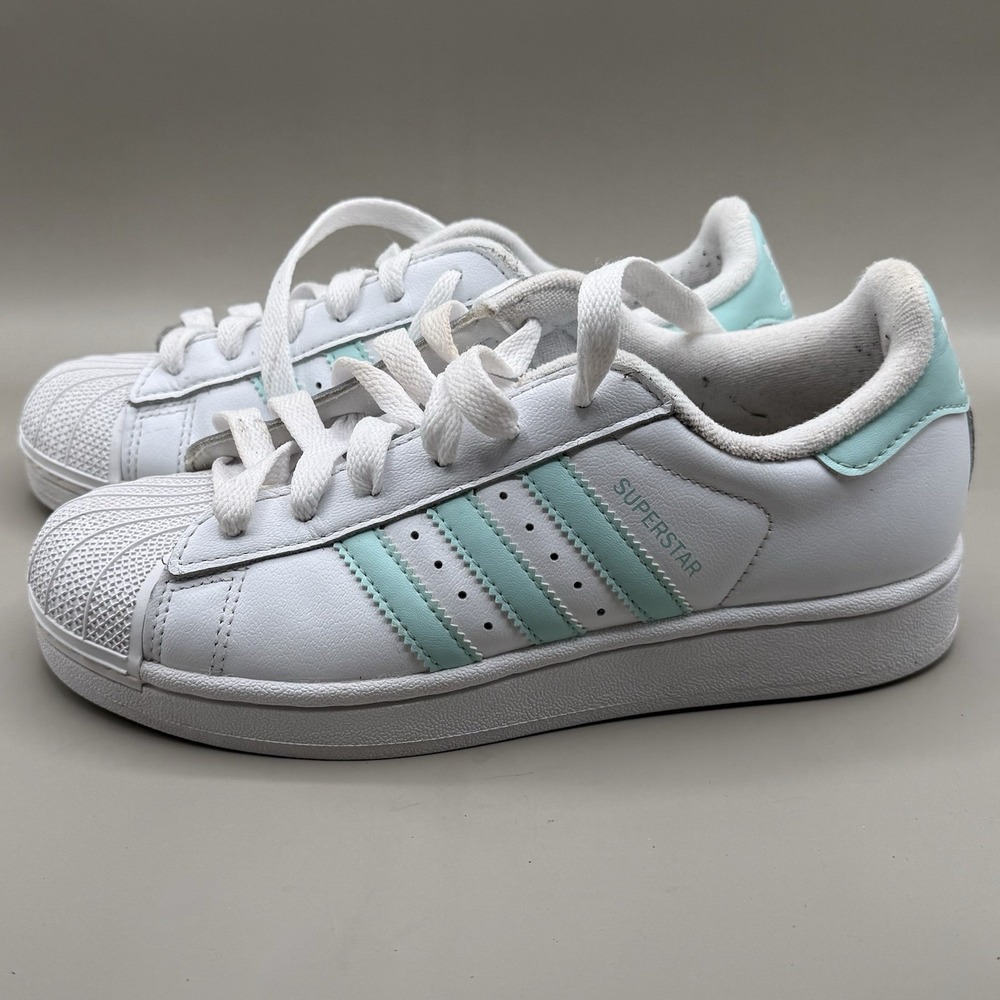 Adidas Superstar 2‎ Sneakers Women's Size 5 Shell Toes US Cloud White Mint Green
